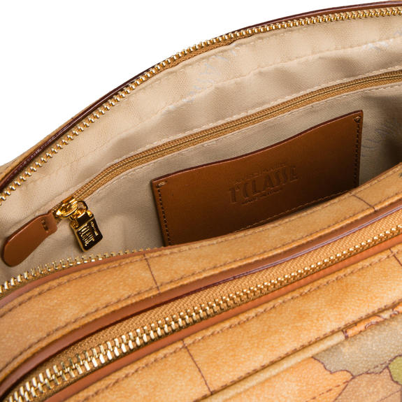 New Basic Umh&auml;ngetasche, Geo Classic-Print NAT&Uuml;RLICH - Damentaschen