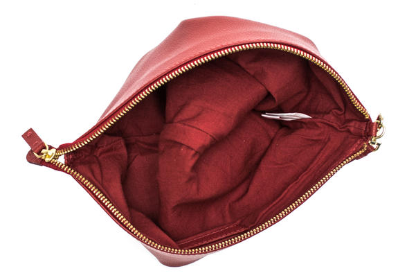  Clutch mit Manschette, aus Leder ROT - Damentaschen