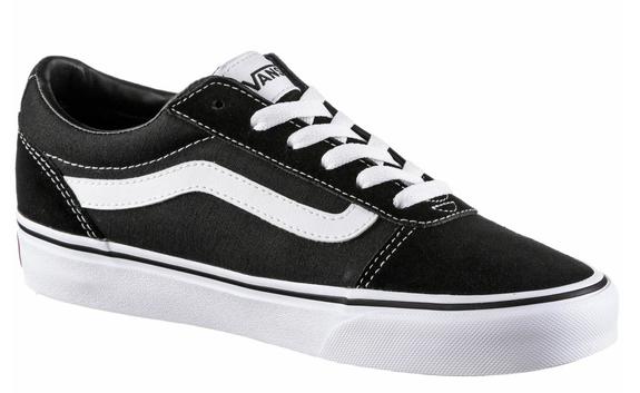 Sneakers Basse WARD, aus Wildleder und Canvas SCHWARZ-WEISS - Damenschuhe