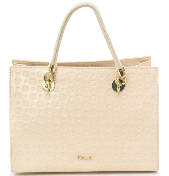 Embossed Heritage Handtasche, mit Schulterriemen, aus Lackleder Nackt - Damentaschen