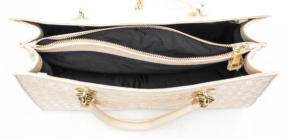 Embossed Heritage Handtasche, mit Schulterriemen, aus Lackleder Nackt - Damentaschen