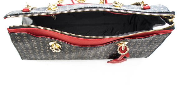 Heritage Classic Handshopper, mit Schulterriemen schwarzer Lack - Damentaschen