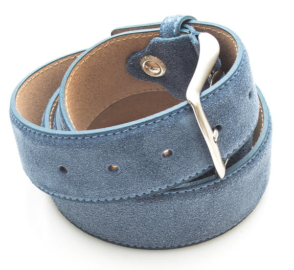 G&uuml;rtel CASUAL, aus Veloursleder, k&uuml;rzbar scubablau - G&uuml;rtel