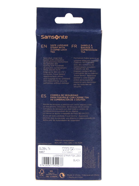  GLOBAL TRAVEL TSA-Gep&auml;ckgurt, mit Kombination SCHWARZ - Reisezubeh&ouml;r