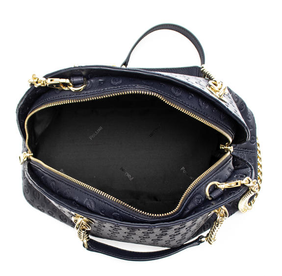 Heritage Embossed Handtasche, mit Schulterriemen Blau - Damentaschen