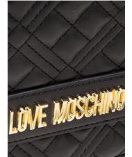LOVE MOSCHINO NEW SHINY QUILTED Kleine Tasche umwandelbar Schwarz - Damentaschen - 5