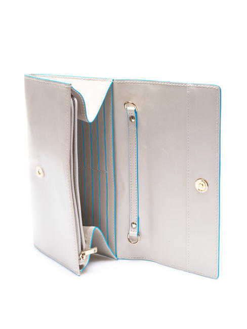 BLUE SQUARE Clutch-Geldb&ouml;rse aus Leder Wei&szlig; - Brieftaschen Damen