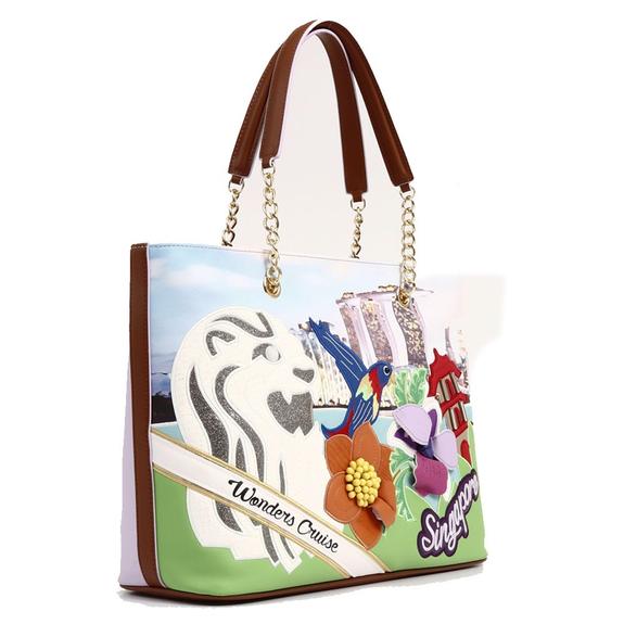 TUA Cartoline SINGAPORE Schultertasche Fantasie - Damentaschen