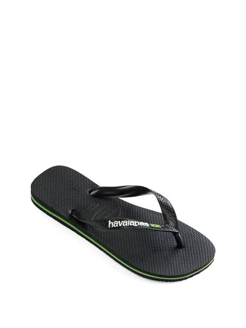 BRASIL LOGO Flip-Flops f&uuml;r Herren Schwarz Schwarz - Schuhe Unisex