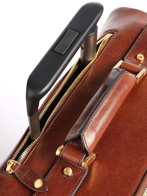 STORY Handgep&auml;ckwagen aus Leder BRAUN - Handgep&auml;ck