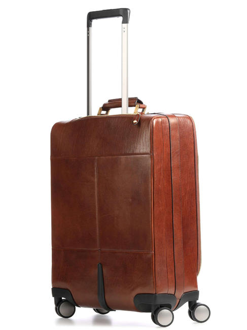 STORY Handgep&auml;ckwagen aus Leder BRAUN - Handgep&auml;ck