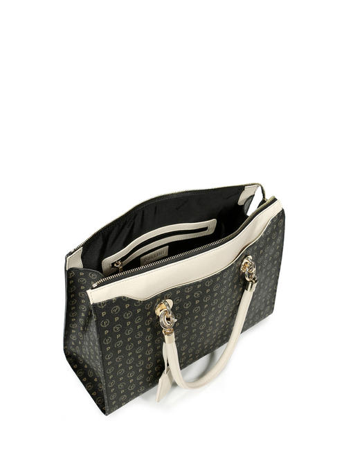 Heritage Classic Handshopper, mit Schulterriemen schwarz / elfenbein - Damentaschen