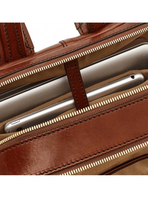 VESPUCCI Laptop-Rucksack aus Leder BRAUN - PC-Rucks&auml;cke