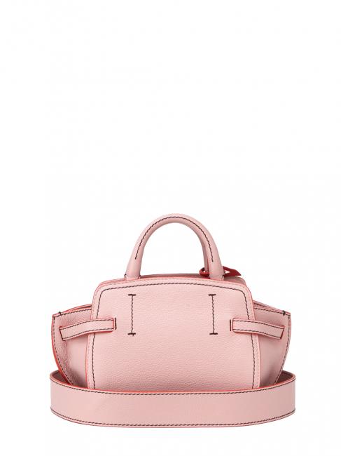 GITA Bicolor Handmikrotasche mit Schultergurt rosa Bonbon / rot - Damentaschen