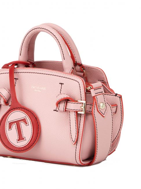 GITA Bicolor Handmikrotasche mit Schultergurt rosa Bonbon / rot - Damentaschen