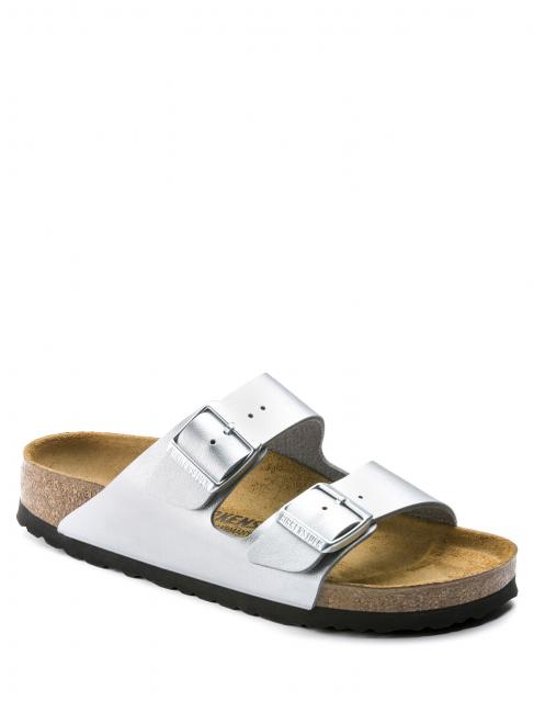 ARIZONA BIRKO-FLOR Pantoffel-Sandale Silber- - Damenschuhe