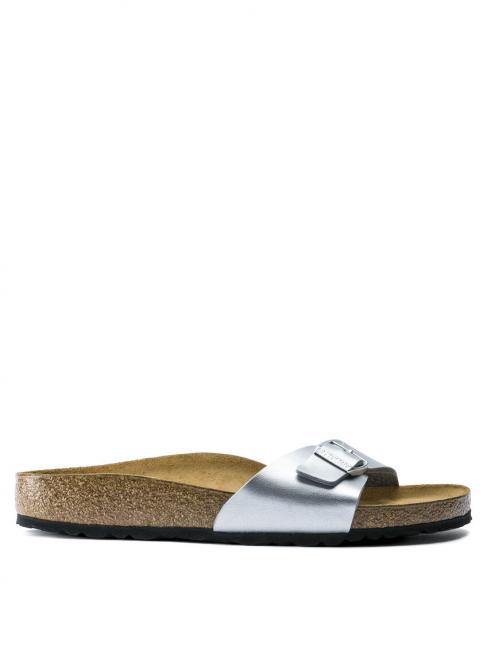 MADRID BIRKO FLOR Pantoffel-Sandale Silber- - Damenschuhe