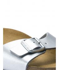 BIRKENSTOCK MADRID BIRKO FLOR Pantoffel-Sandale Silber- - Damenschuhe - 6