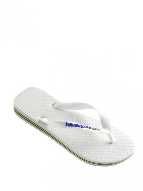 BRASIL LOGO Flip-Flops f&uuml;r Herren Wei&szlig; - Schuhe Unisex