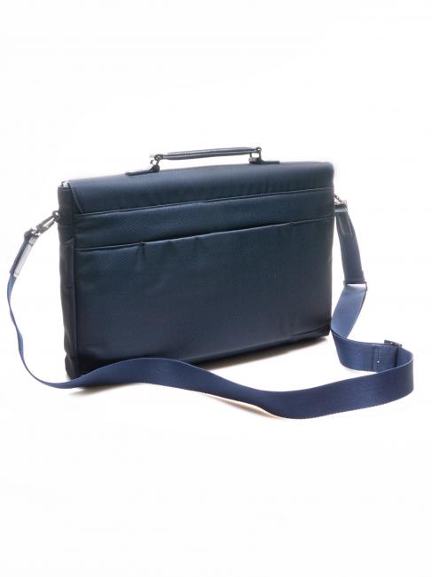 CAMPIONARIO - KLOUT Aktentasche aus Leder und Stoff, 15,6-Zoll-PC-Halter Blau - Arbeitstaschen