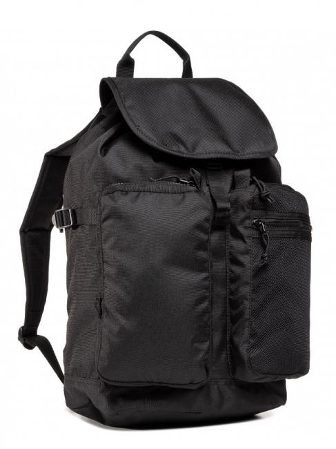  RUCKSACK Rucksack mit Klappe SCHWARZ - Rucks&auml;cke f&uuml;r Schule &amp; Freizeit