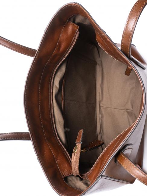 MADDALENA Einkaufstasche aus Leder BRAUN - Damentaschen