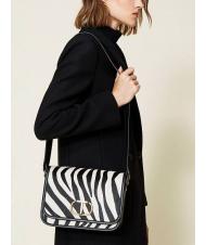 TWINSET Schultertasche in Haut zebra  pelziger Zebraschnee / schwarz - Damentaschen - 6