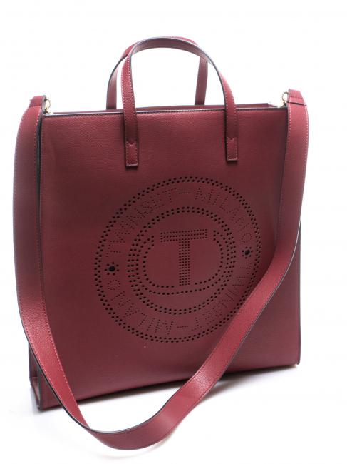 LOGO FORELLATO Vertikaler Shopper mit Schulterriemen dunkle Himbeere - Damentaschen