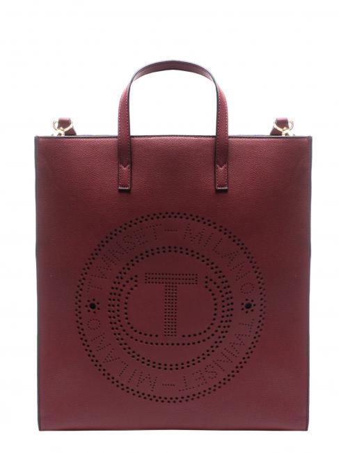 LOGO FORELLATO Vertikaler Shopper mit Schulterriemen dunkle Himbeere - Damentaschen