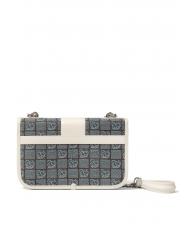 BRACCIALINI MONOGRAM Mini-Umh&auml;ngetasche aus Jacquard-Stoff Avio - Damentaschen - 3