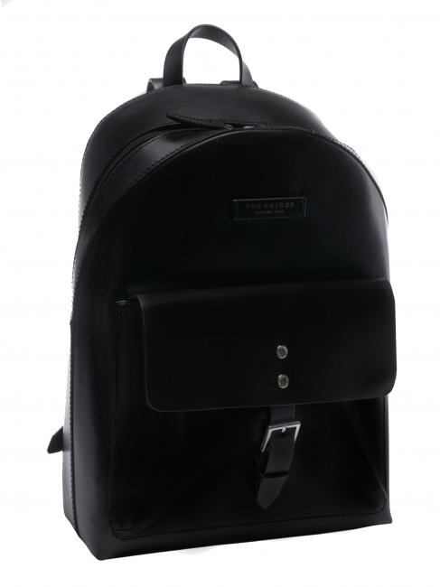 LORENZO Lederrucksack f&uuml;r PC 14 " Schwarz - PC-Rucks&auml;cke