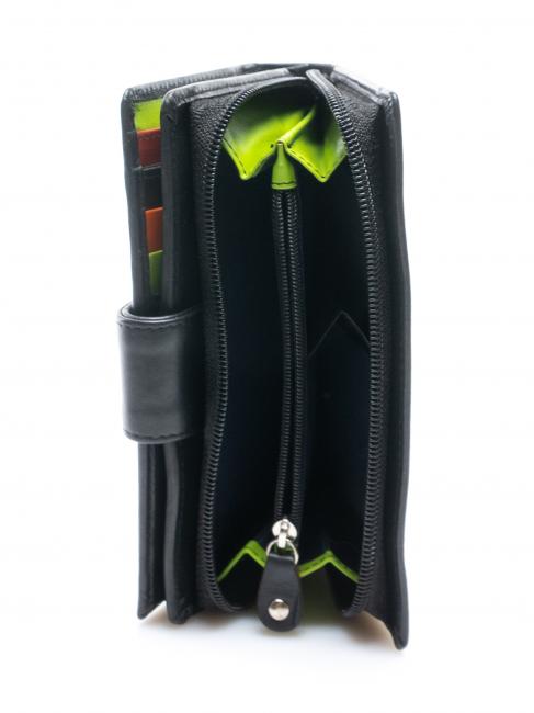 COLORFULL Geldb&ouml;rse aus Leder f&uuml;r Damen Schwarz - Brieftaschen Damen