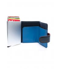 LESAC COLORFULL Ledergeldb&ouml;rse mit Kartenhalter aus Aluminium Blau - Brieftaschen Herren - 2