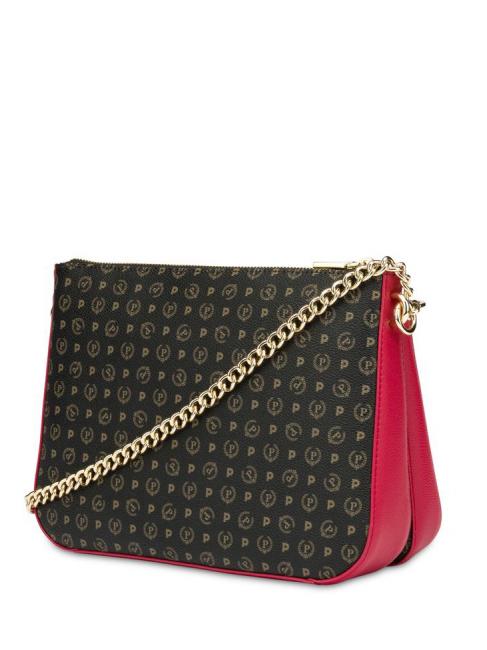 HERITAGE Umh&auml;ngetasche mit Kette schwarzer Lack - Damentaschen