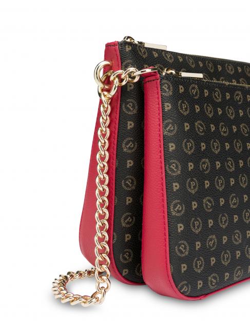 HERITAGE Umh&auml;ngetasche mit Kette schwarzer Lack - Damentaschen