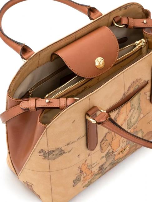 GEO CLASSIC 3-Pocket-Tasche mit Schultergurt NAT&Uuml;RLICH - Damentaschen