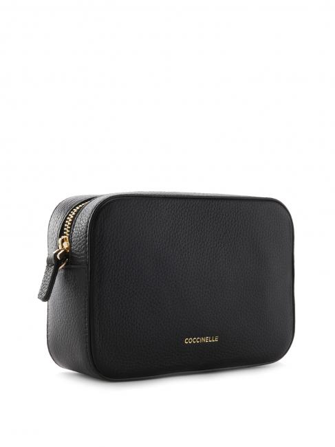 TEBE Schultertasche aus strukturiertem Leder Schwarz - Damentaschen