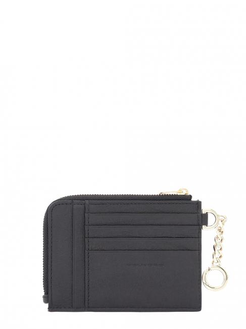 CIRCLE Kartenhalter / Schl&uuml;sselhalter aus Leder Schwarz - Brieftaschen Herren