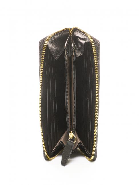 HERITAGE Geldb&ouml;rse aus Leder mit Rei&szlig;verschluss Schwarz - Brieftaschen Damen