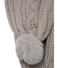 TWINSET SchalmitPompon  hellmeliert grau - Schals - 2