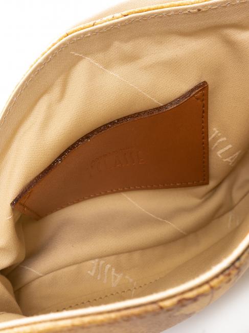 GEO CLASSIC Clutch mit &Uuml;berschlag und Riemen NAT&Uuml;RLICH - Damentaschen