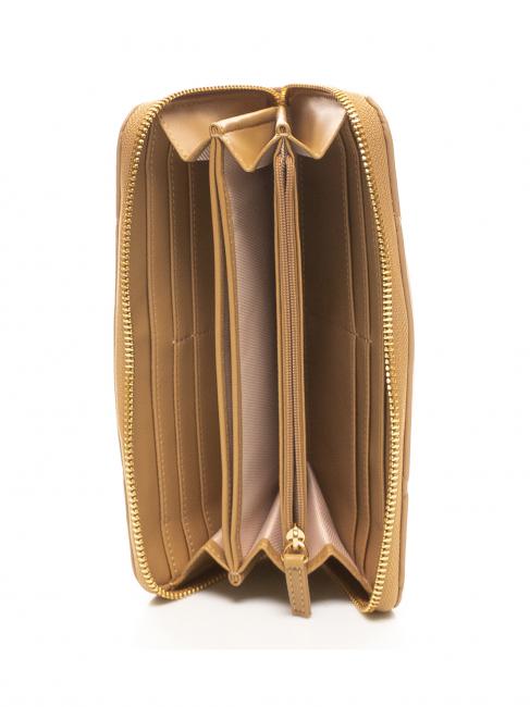 Geldb&ouml;rse Trapuntato Rei&szlig;verschluss herum helles Holz - Brieftaschen Damen