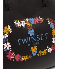 TWINSET LOGO OVAL T FLOREALE Einkaufstasche schwarz / ovale T-Blume - Damentaschen - 3