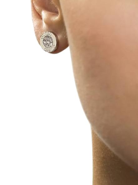 BUTTON LOGO AND CRYSTAL STUDS Ohrringe SILBER - Ohrringe