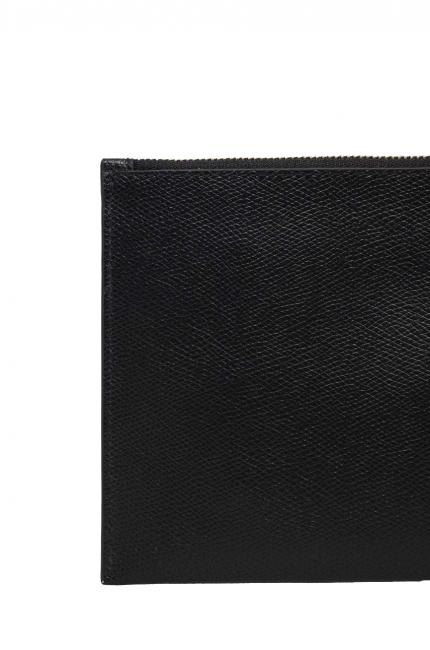 CAMELIA Clutch aus Leder Schwarz - Damentaschen