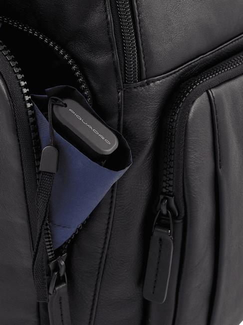 CHARLIE Laptop-Rucksack 15,6", aus Leder Schwarz - PC-Rucks&auml;cke