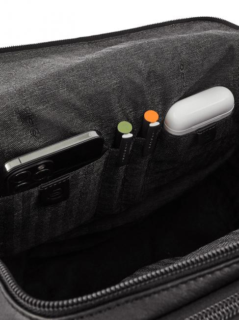 CHARLIE Laptop-Rucksack 15,6", aus Leder Schwarz - PC-Rucks&auml;cke