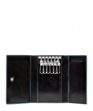 PIQUADRO BLUE SQUARE Schl&uuml;sseletui aus Leder Schwarz - Schl&uuml;sselanh&auml;nger und Schl&uuml;sseletuis - 2