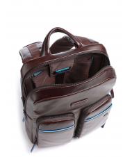 PIQUADRO BLUE SQUARE Revamp Laptop-Rucksack 14", aus Leder MAHAGONI - PC-Rucks&auml;cke - 3