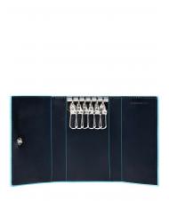 PIQUADRO BLUE SQUARE Schl&uuml;sseletui aus Leder Blau - Schl&uuml;sselanh&auml;nger und Schl&uuml;sseletuis - 2